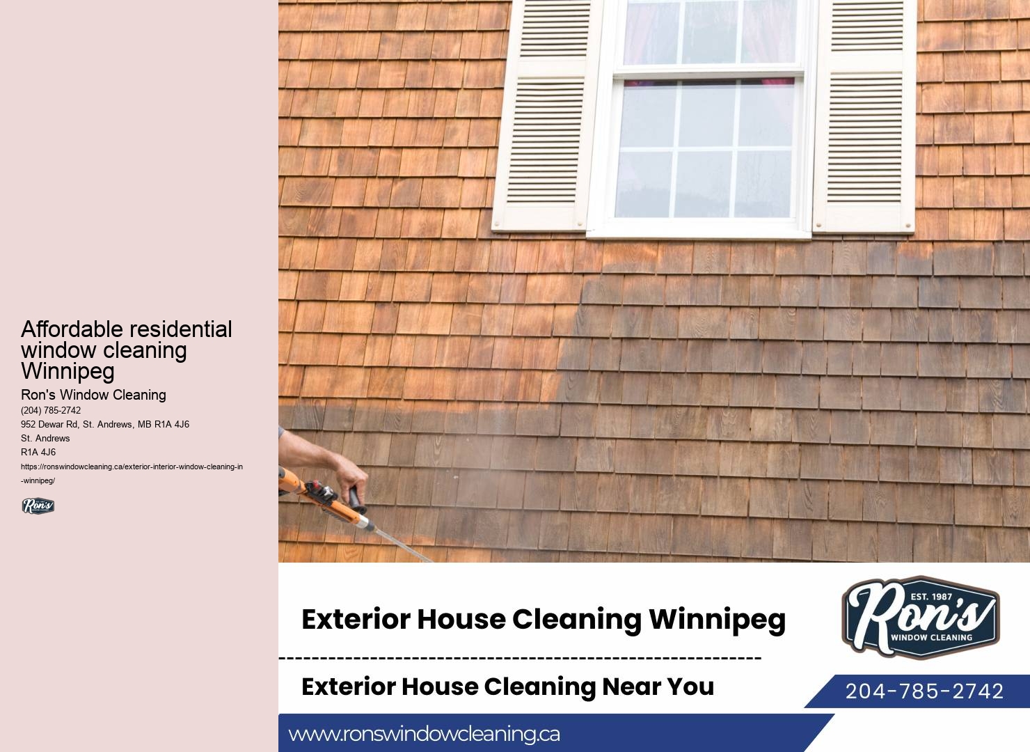 Residential window cleaning company reliability